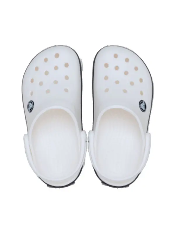 Toddler Crocband Clog White & Navy 3 Image