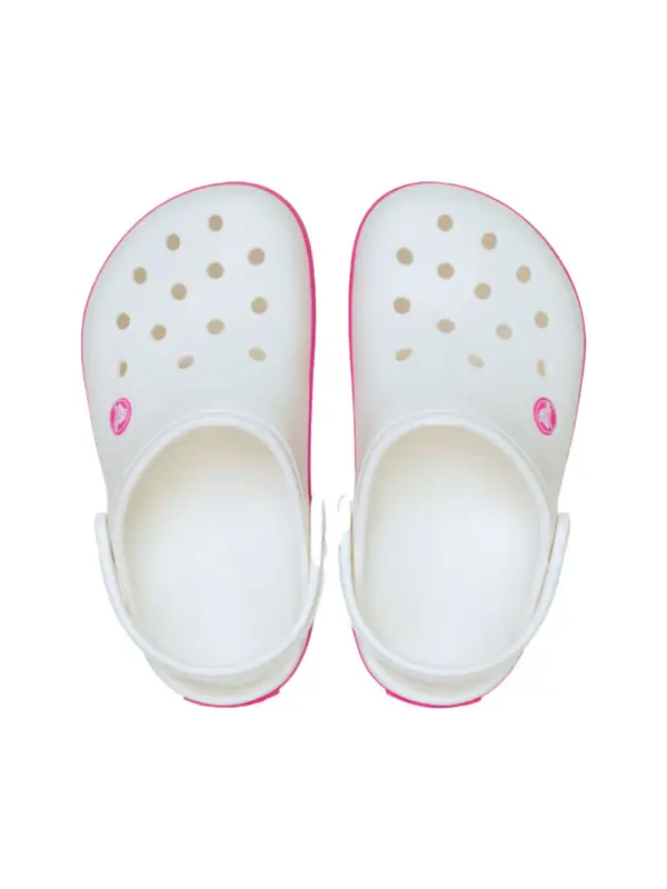 Kids Girls Crocband Clog White & Pink Crush 3 Image