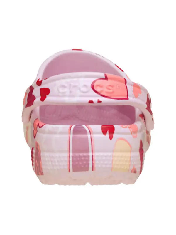 Toddler Classic VDay Clog Pink with Hearts 2 Image