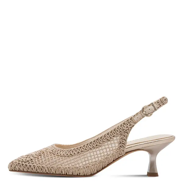 Woven Mesh Pointed-Toe Kitten Heels Pump 5 Image