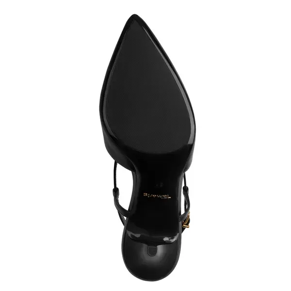 Leather Pointed-Toe Strappy Slingback Pumps 4 Image