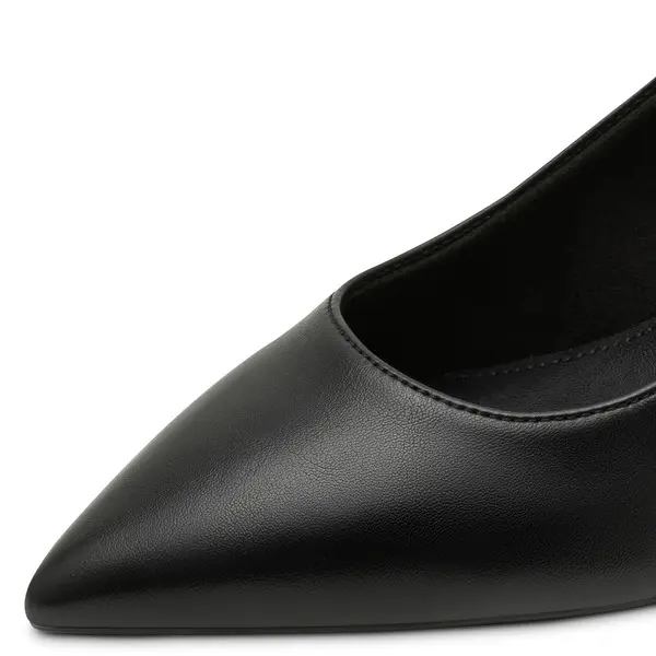 Leather Pointed-Toe Slingback Kitten Heels Pump 3 Image