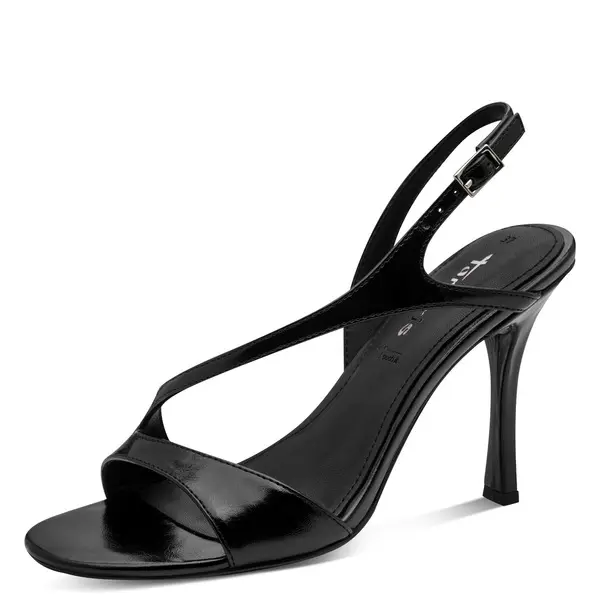 Glossy Asymmetric Slingback Stiletto Sandals 2 Image
