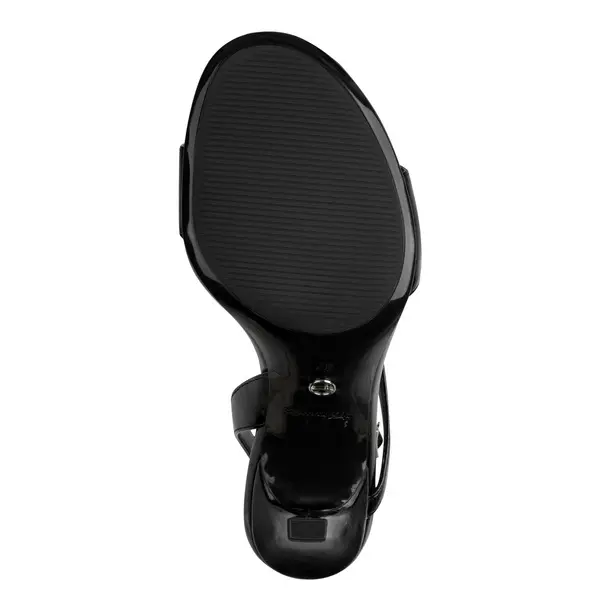 Glossy Asymmetric Slingback Stiletto Sandals 3 Image