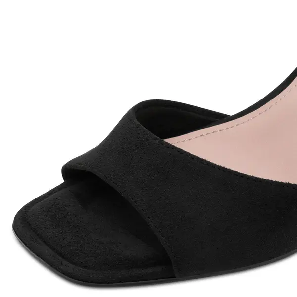 Suede Ankle-Strap Block Heels Sandals 1 Image