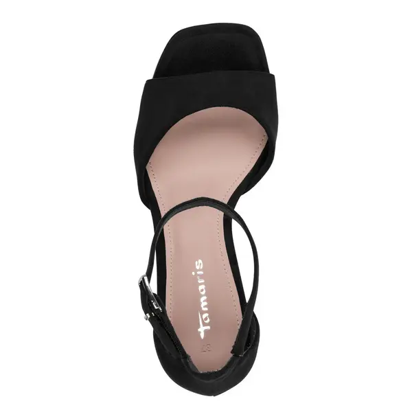 Suede Ankle-Strap Block Heels Sandals 2 Image