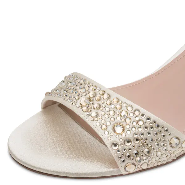 Jewel-Embellished Kitten Heel Sandals 2 Image