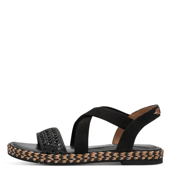 Woven Cross-Strap Espadrille Flat Sandals 4 Image