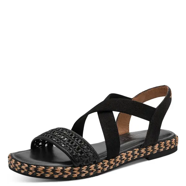 Woven Cross-Strap Espadrille Flat Sandals 5 Image