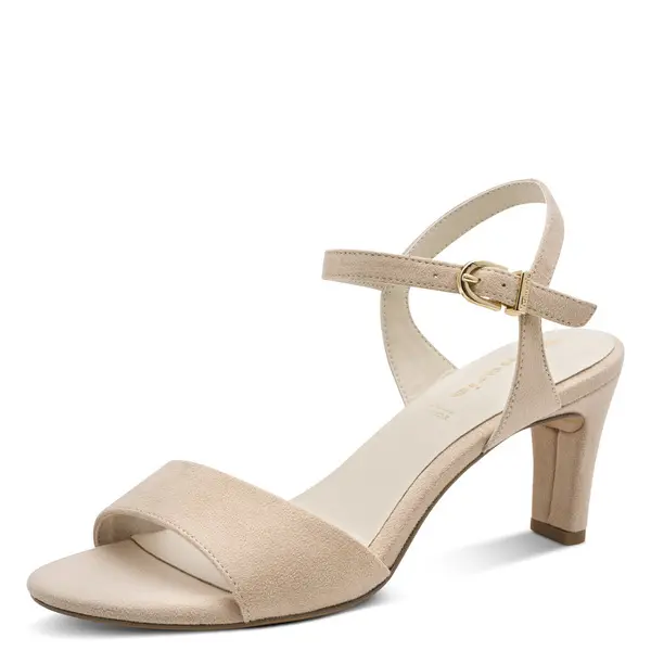 Suede Ankle-Strap Heeled Sandals 4 Image