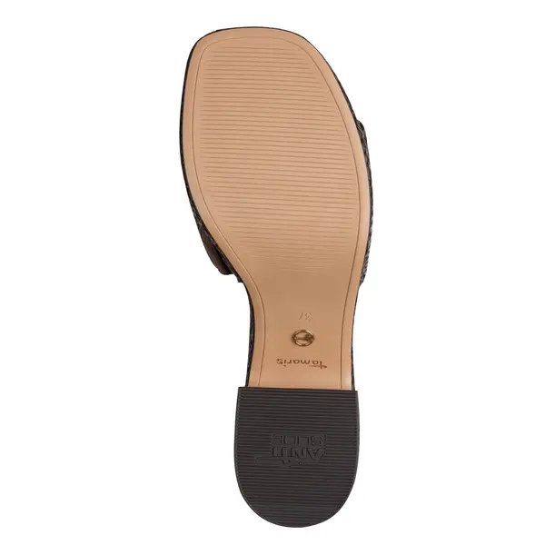 Woven Raffia Platform Leather Mule 2 Image