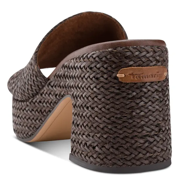 Woven Raffia Platform Leather Mule 3 Image