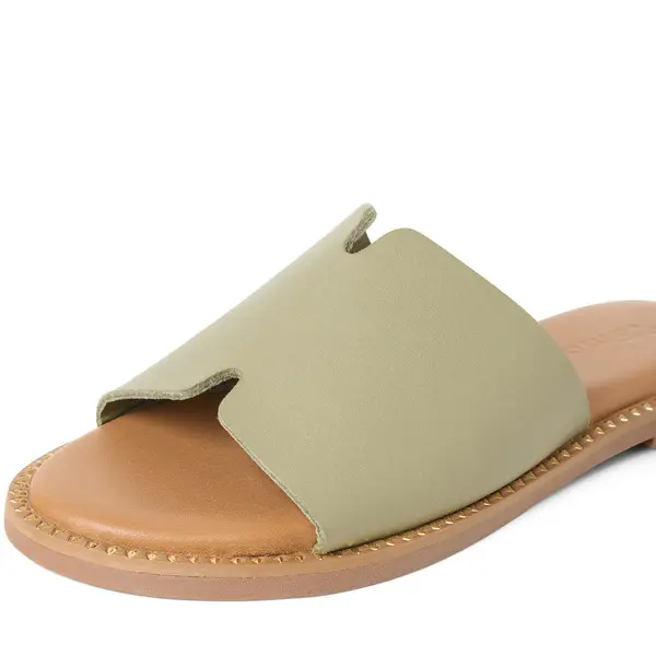 Minimalist Leather Cut-Out Slide 1 Image