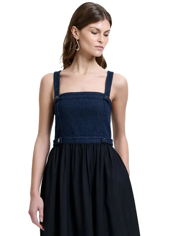 Leighton Denim Mix Midi Dress 3 Image