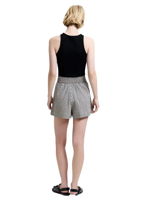 High Waist Pinstripe Shorts  1 Image