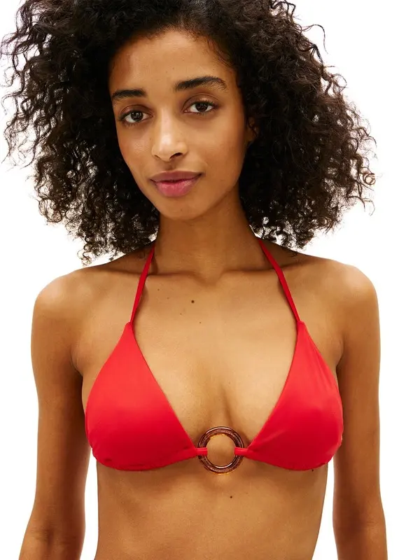 Halter Bikini Set with Tortoiseshell Ring Detail 1 Image