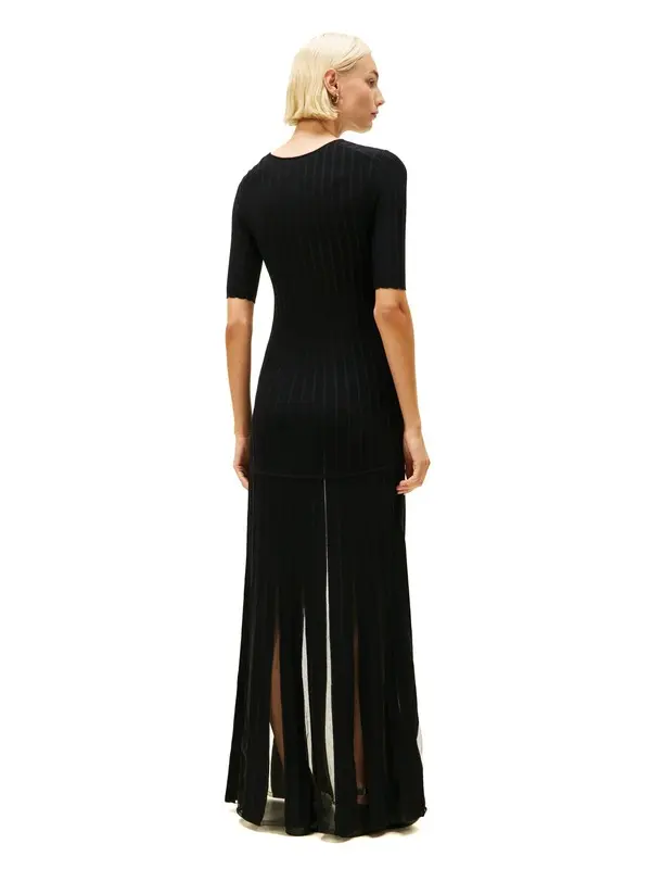 Festive Mesh Pleat Slim Maxi Dress 1 Image