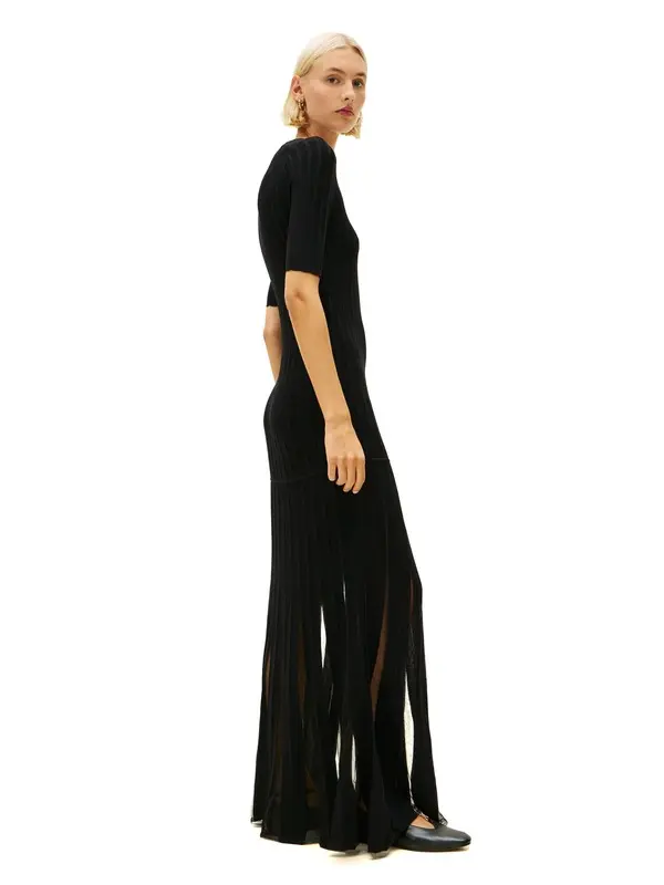 Festive Mesh Pleat Slim Maxi Dress 2 Image
