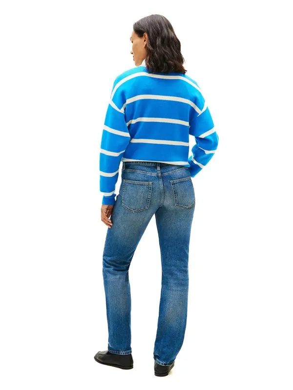 Faded Mid Rise Straight Leg Jeans 2 Image