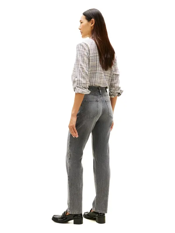 Whiskered Mid Rise Straight Leg Jeans 2 Image