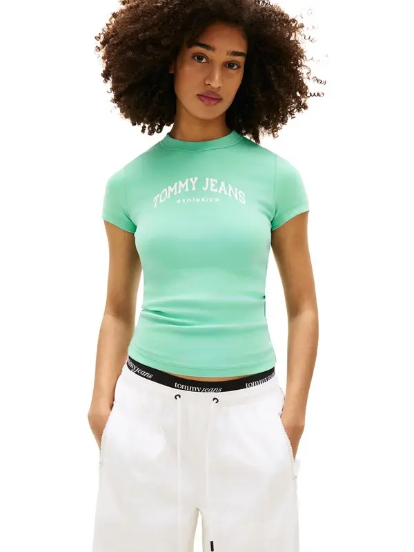 Fitted Short Sleeve T-Shirt with Athletics Logo 3 Image