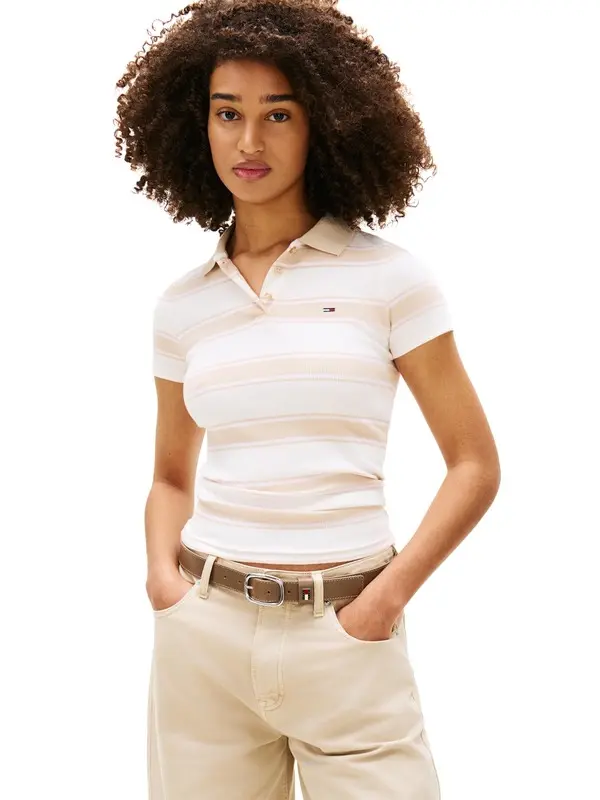 Striped Short Sleeve Slim Fit Polo 4 Image