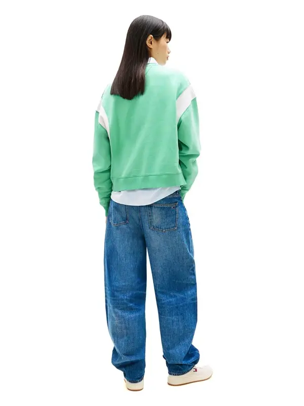 Cropped Sweatshirt with Teal Arch Logo 1 Image