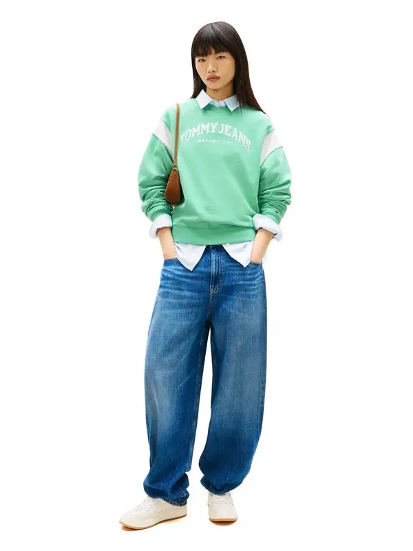Cropped Sweatshirt with Teal Arch Logo 2 Image