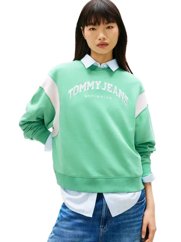 Cropped Sweatshirt with Teal Arch Logo 3 Image