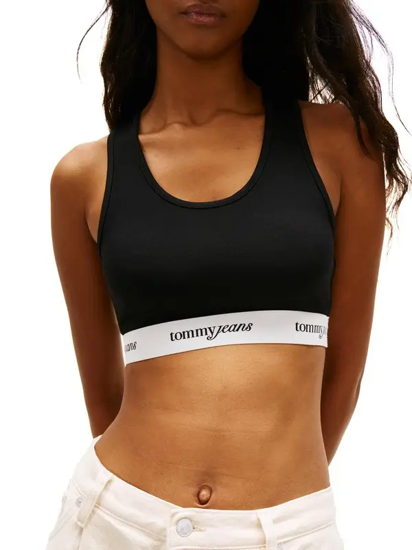 Repeat Logo Tape Racerback Bra Top 1 Image