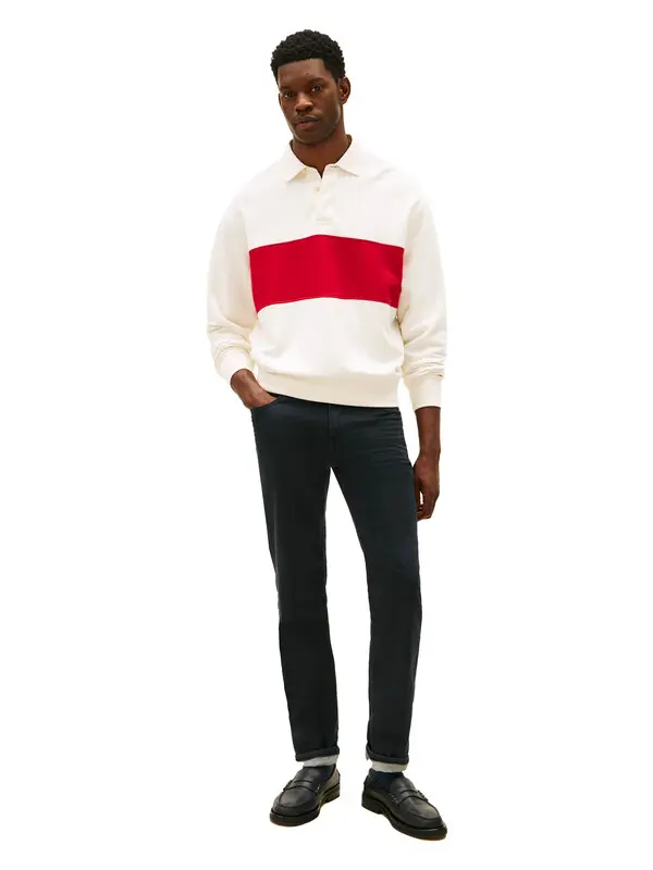 Straight Denton Denim Pants 3 Image