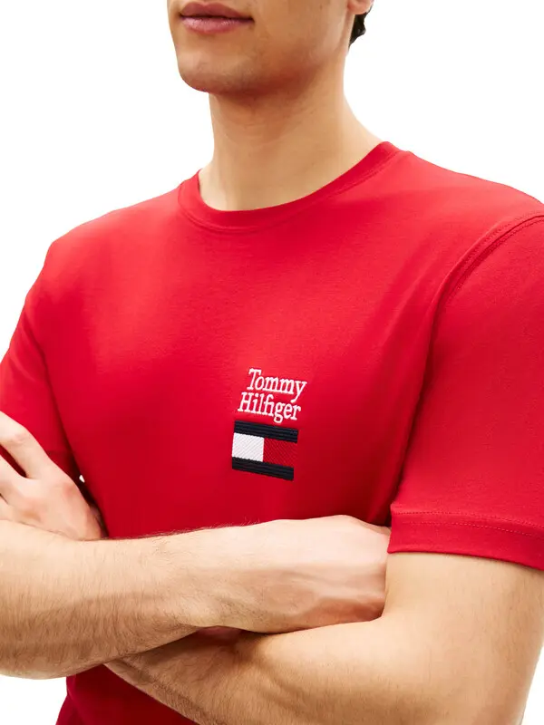 Logo Embroidery Jersey Crew Neck T-Shirt 1 Image