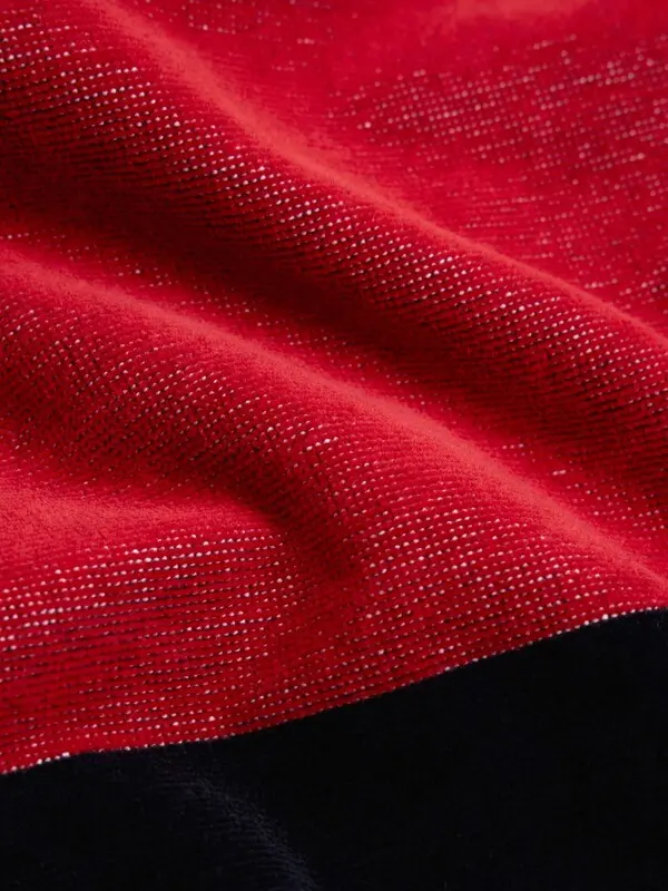 Classic Signature Colour-Blocked Velour Beach Towel Red 2 Image
