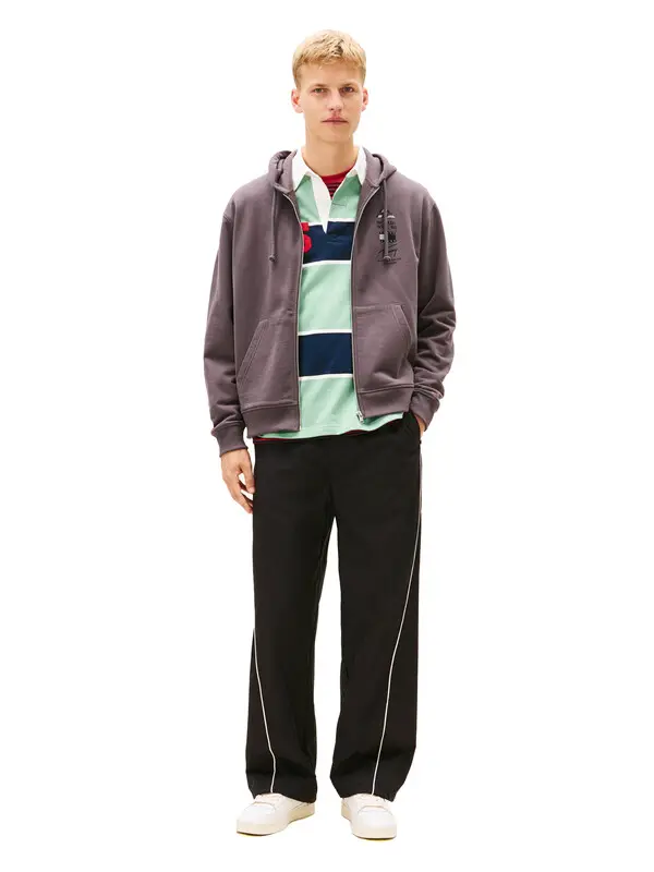 Back Graphic Relaxed Terry Zip-Thru Hoody 3 Image