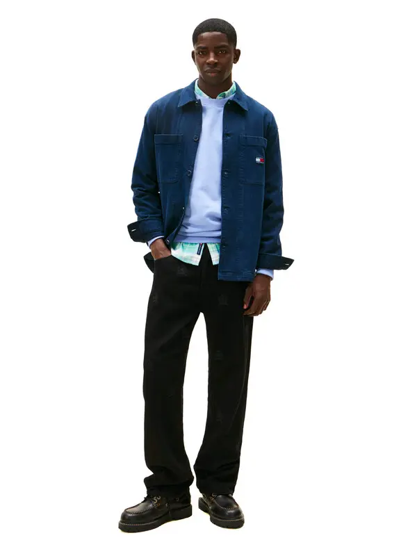 Oversized Fit Herringbone Twill Overshirt 2 Image