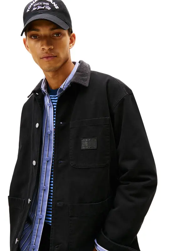 Corduroy Collar Canvas Chore Jacket 1 Image