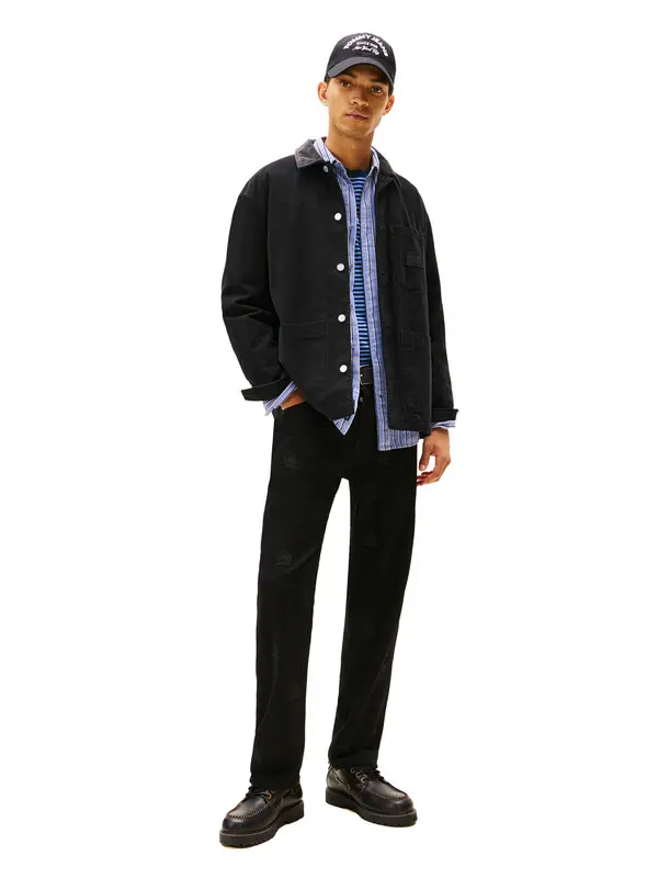 Corduroy Collar Canvas Chore Jacket 2 Image