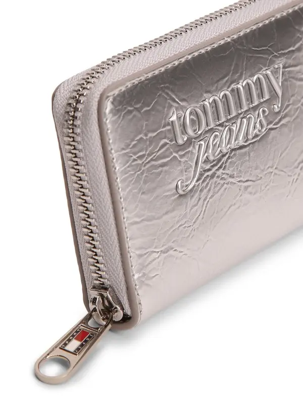 Metallic Crinkled Zip-Around Wallet 2 Image