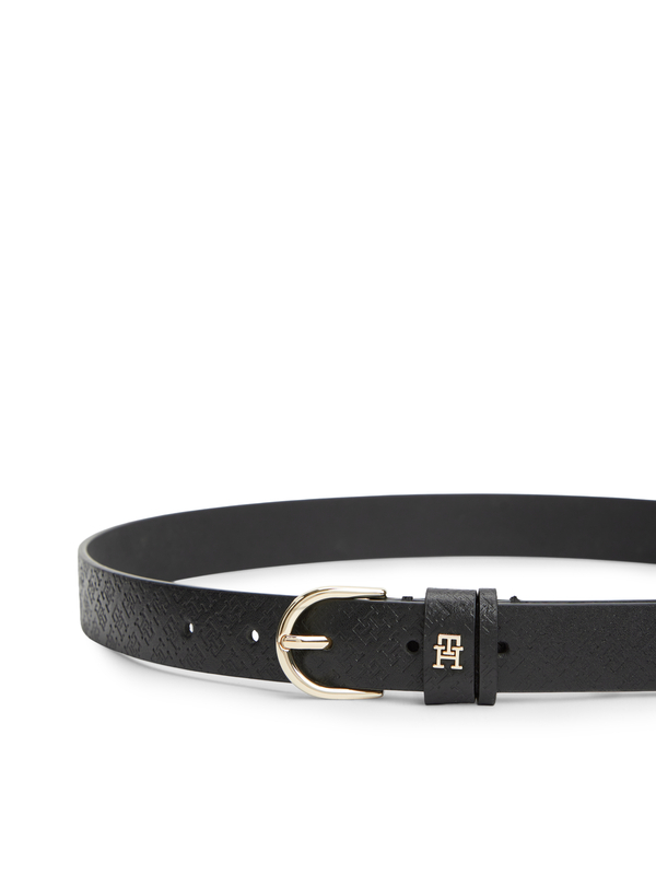 Essential TH Monogram Plaque Leather Belt 1 Image