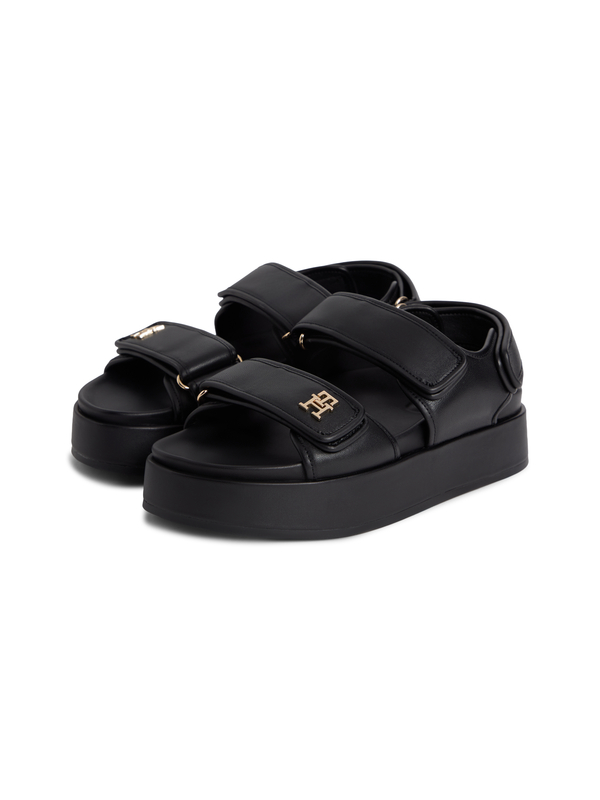 Sporty Leather Platform Sandals 2 Image