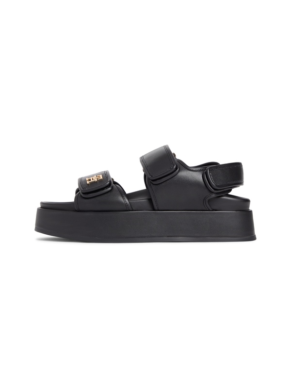 Sporty Leather Platform Sandals 3 Image
