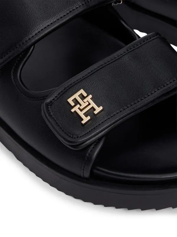 Leather TH Monogram Double Strap Sandals 1 Image