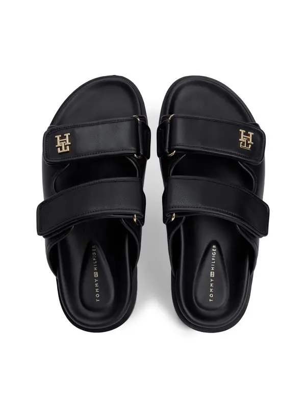 Leather TH Monogram Double Strap Sandals 2 Image