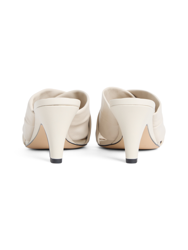 Leather Crossover Strap Heeled Mules 2 Image