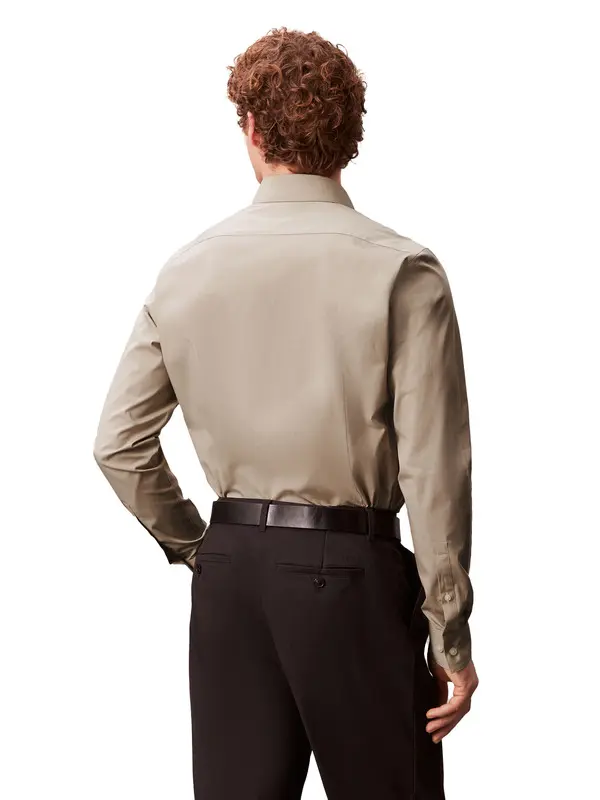 Pima Cotton Polo Collar Long Sleeve Shirt 2 Image