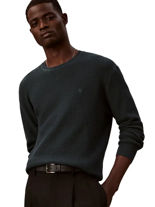 Textured Waffle-Knit Sweater 2 Image