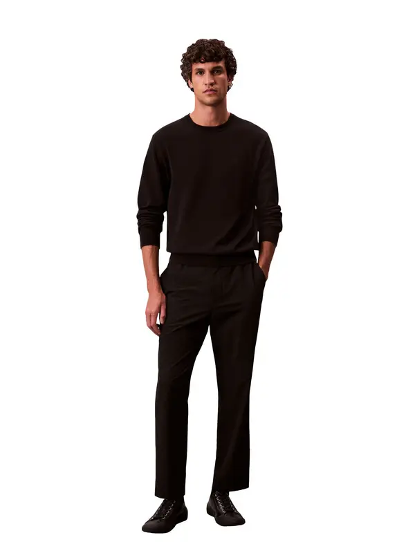 Monogram Textured Knit Crewneck Sweater 3 Image