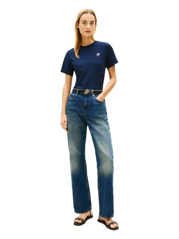 Logo Embroidery Jersey Crew Neck T-Shirt 2 Image