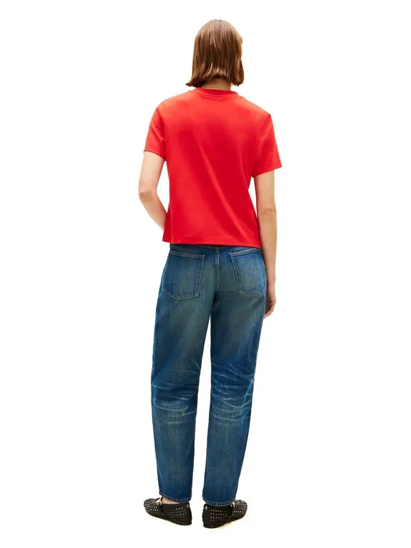 Regular Fit Cotton T-shirt with Chest Logo Graphic 2 Image