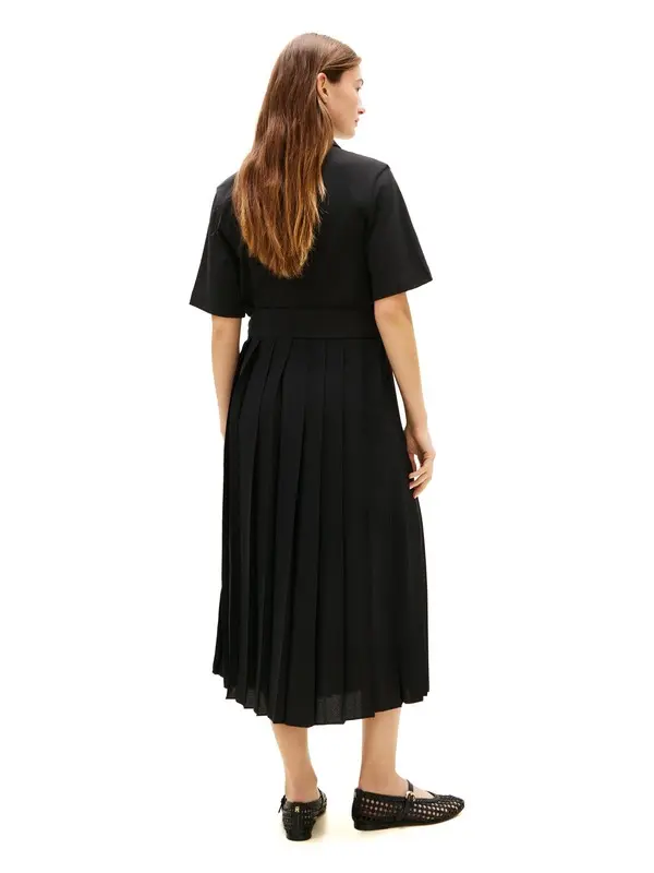 Gold-Tone Button Midi Shirt Dress 1 Image